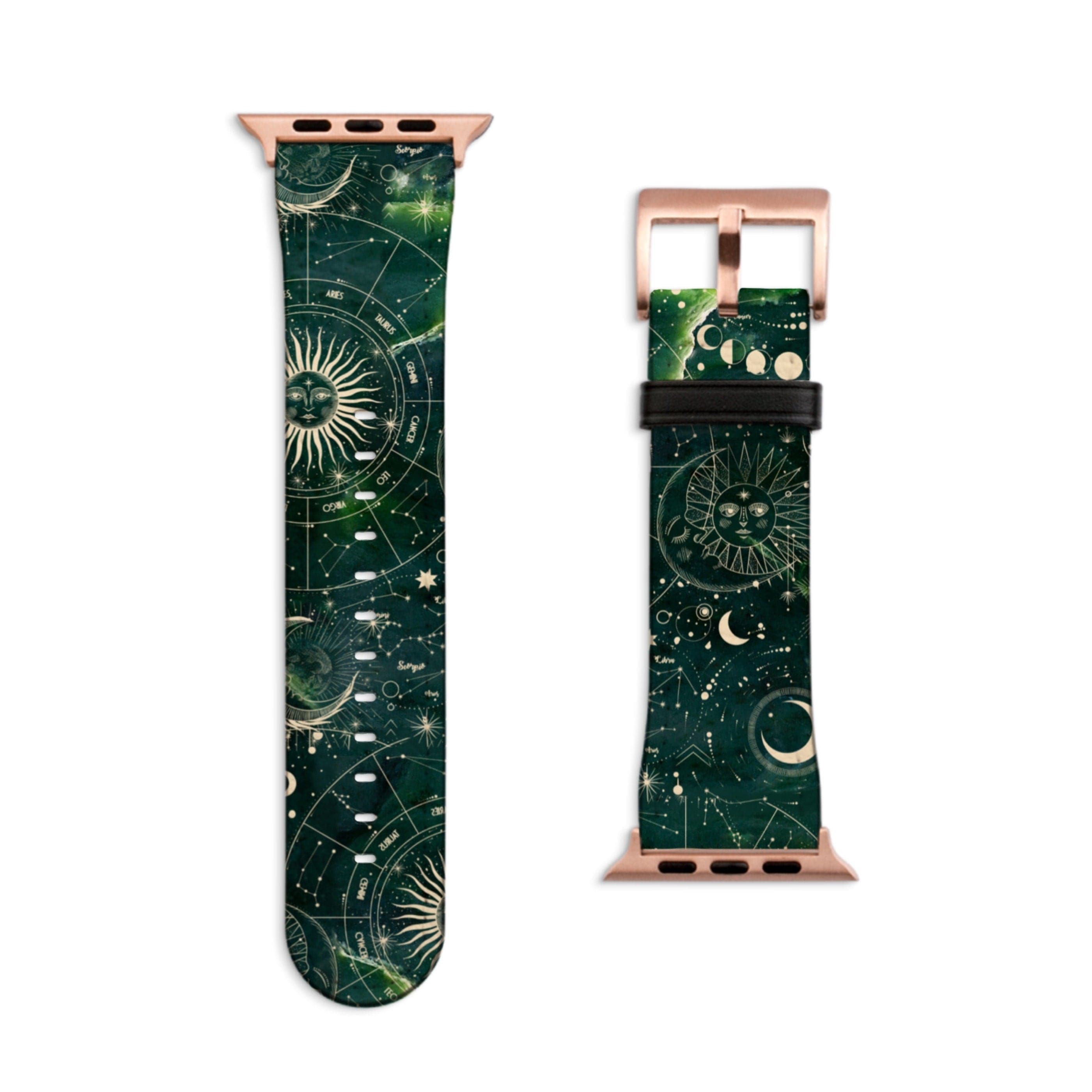 Green Zodiac Abalone Shell Print Apple Watch Band