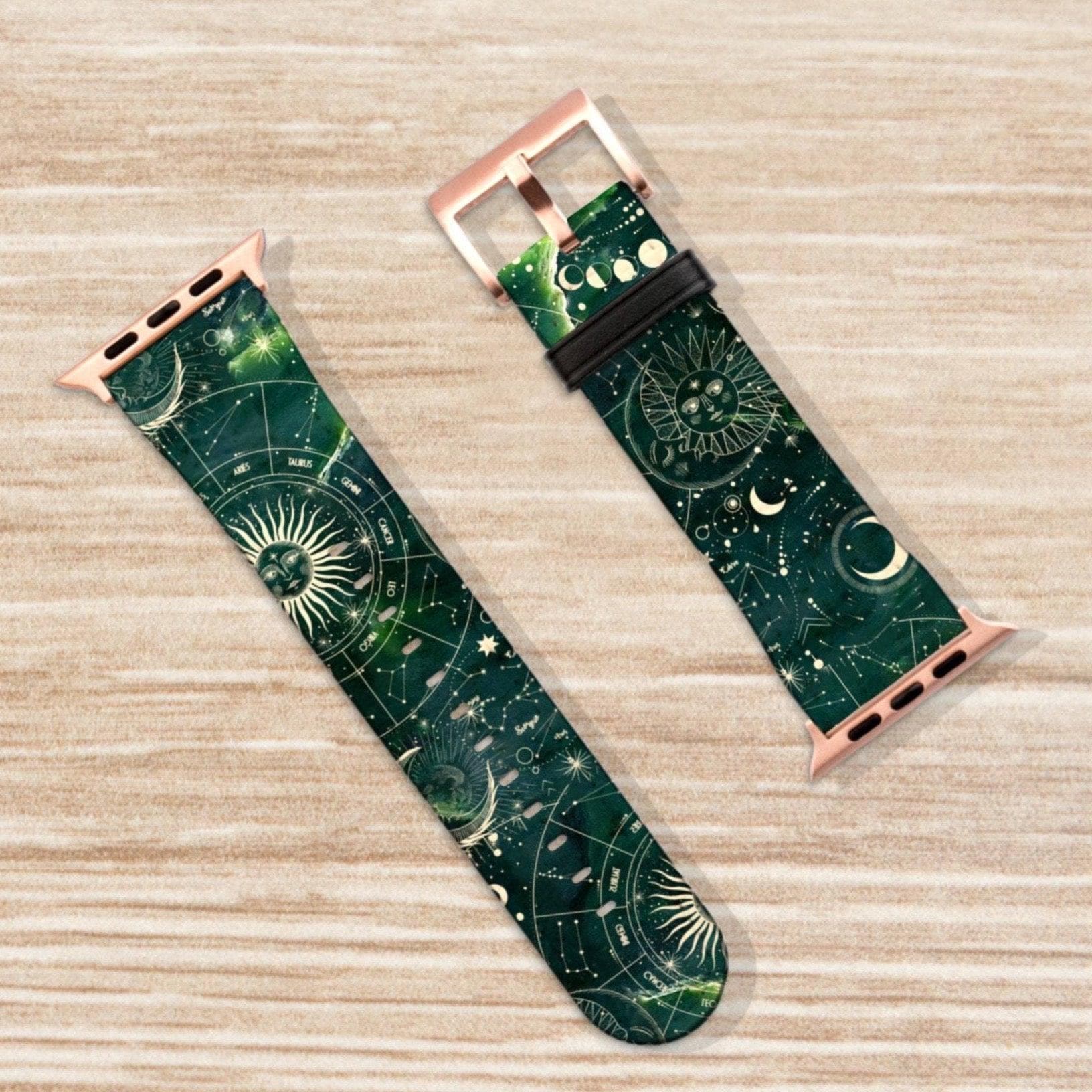 Green Zodiac Abalone Shell Print Apple Watch Band
