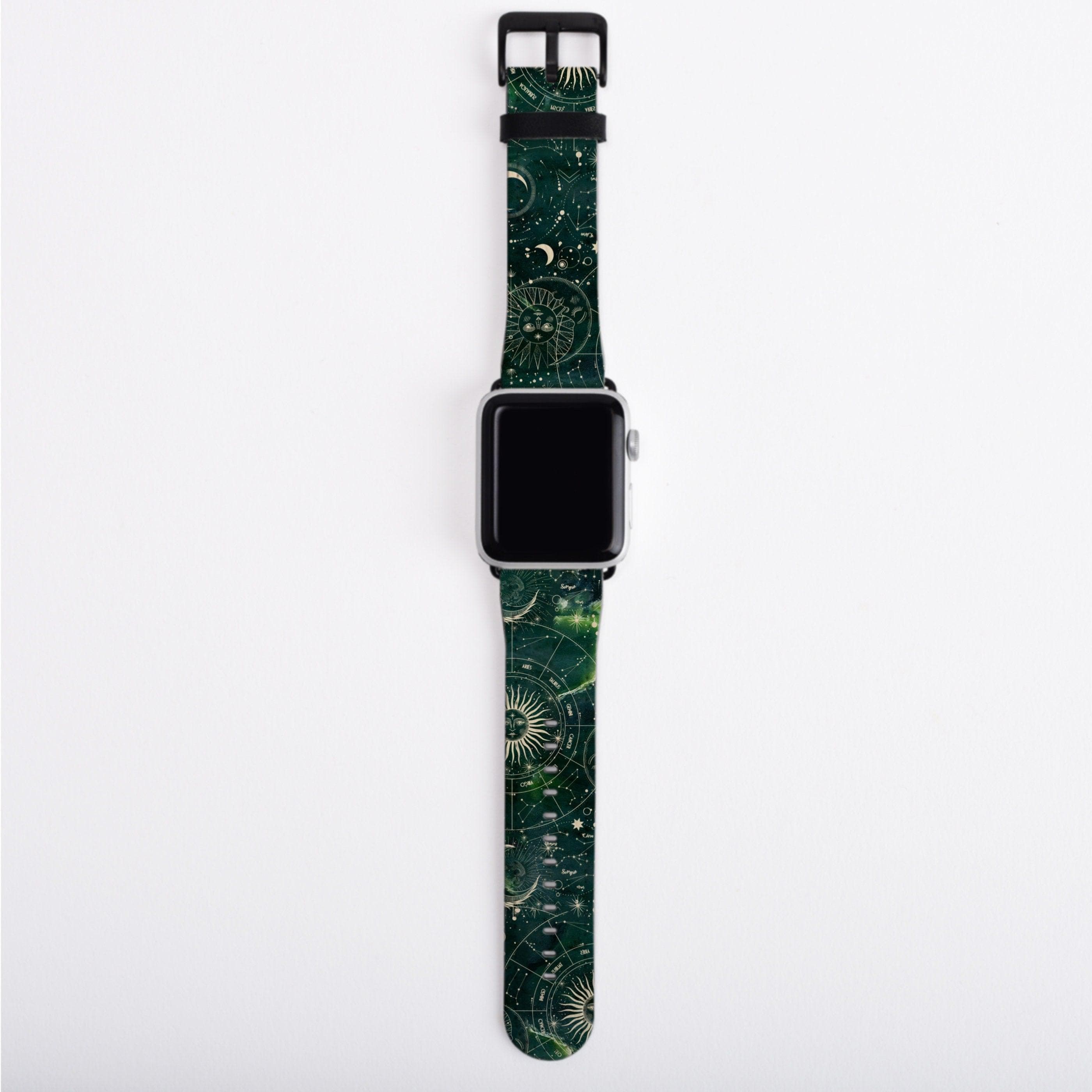 Green Zodiac Abalone Shell Print Apple Watch Band