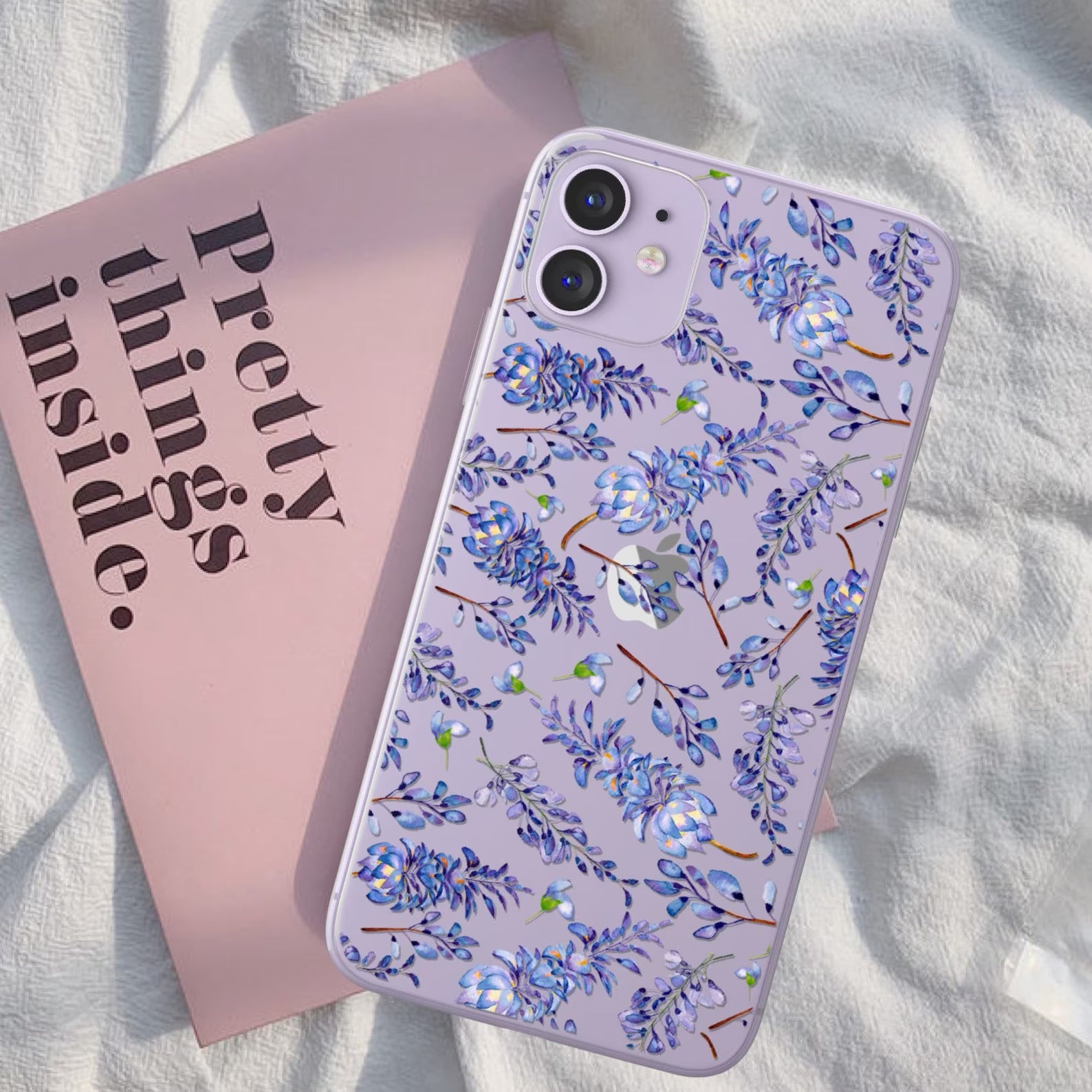 Watercolor Lavender Clear Phone Case