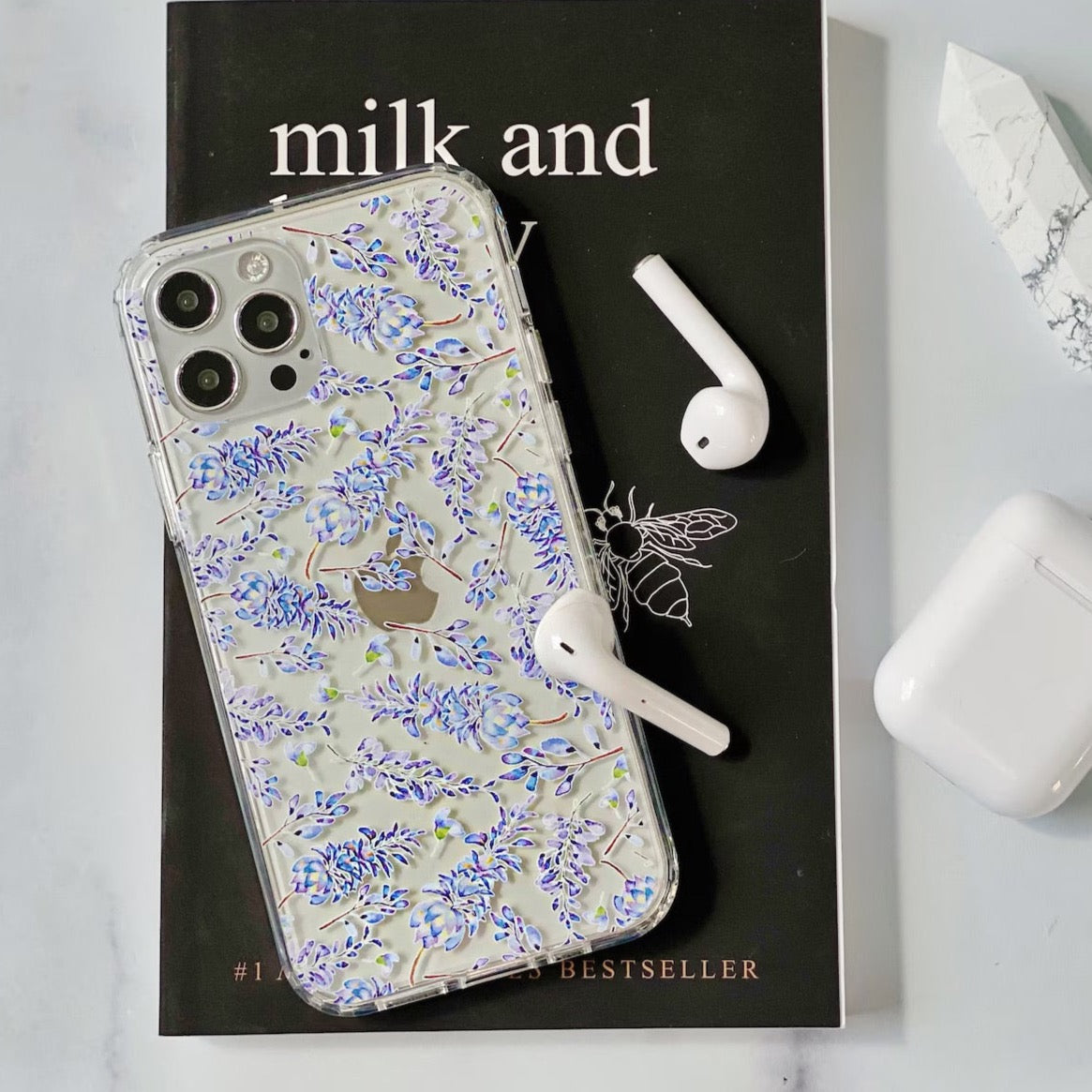 Watercolor Lavender Clear Phone Case