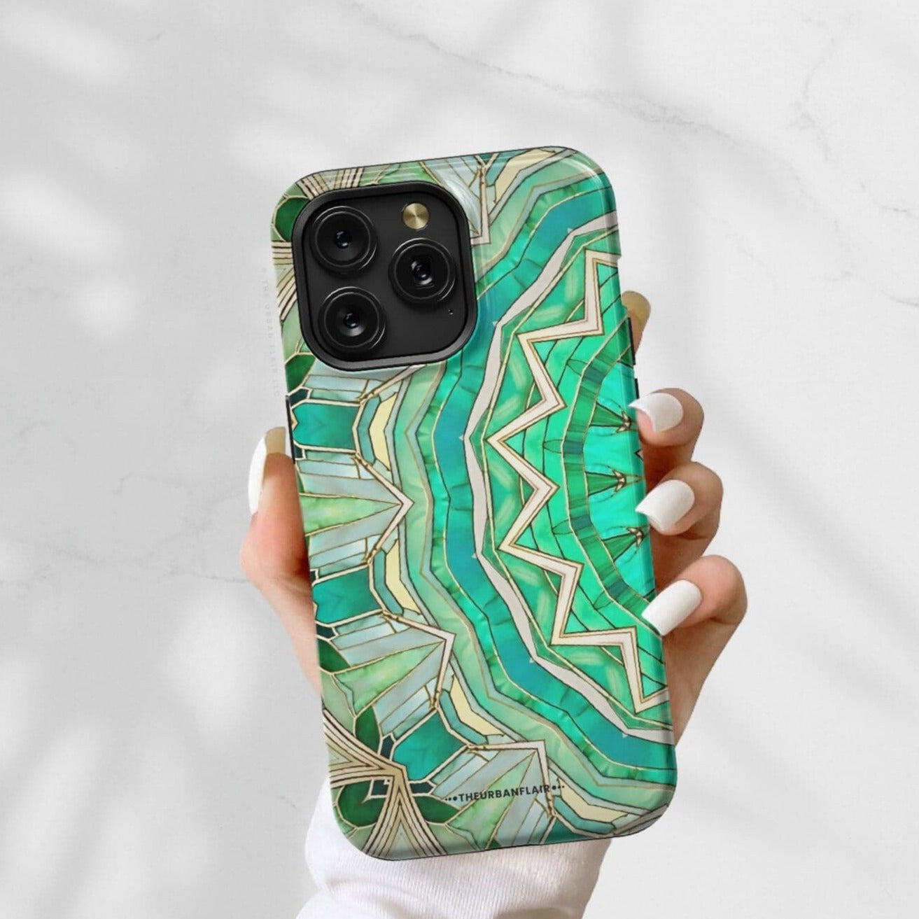 Green Boho Mandala Tough Phone Case