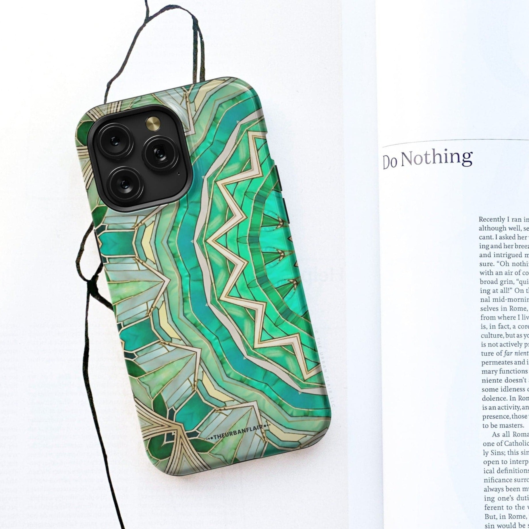 Green Boho Mandala Tough Phone Case