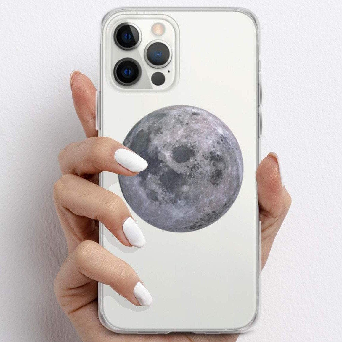 Isolated Moon Clear Phone Case