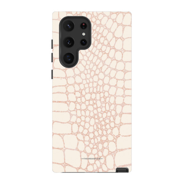 Pale Pink Snakeskin Print Tough Phone Case