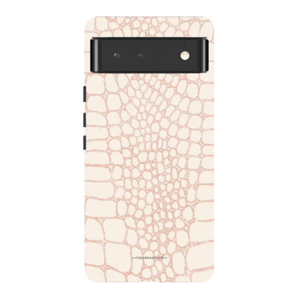 Pale Pink Snakeskin Print Tough Phone Case