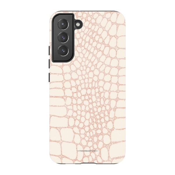 Pale Pink Snakeskin Print Tough Phone Case