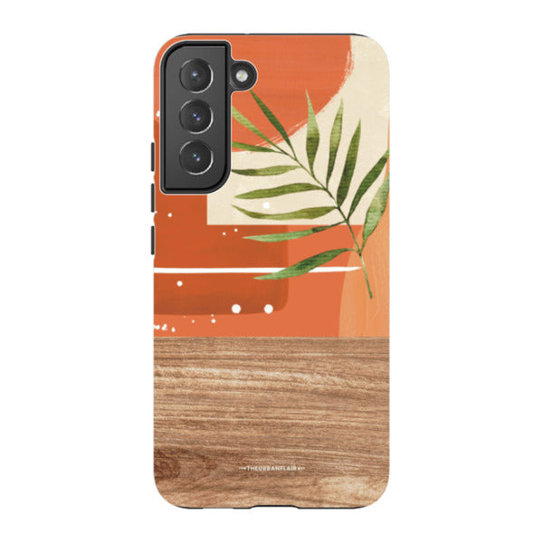 Burnt Boho Abstract Wood Print Tough Phone Case