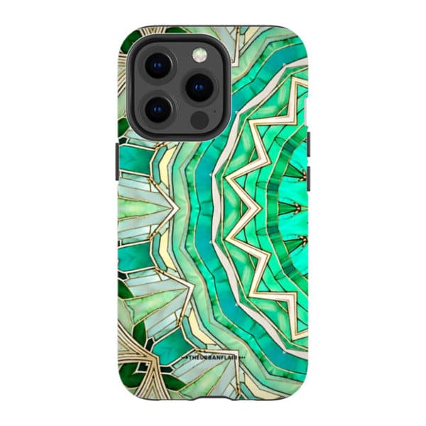 Green Boho Mandala Tough Phone Case