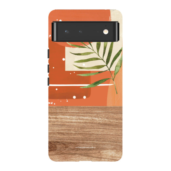 Burnt Boho Abstract Wood Print Tough Phone Case