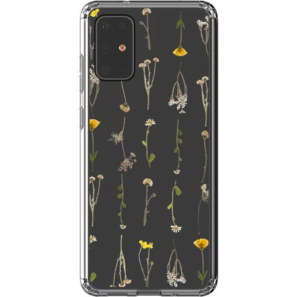 Minimal Wild Flower Print Clear Phone Case