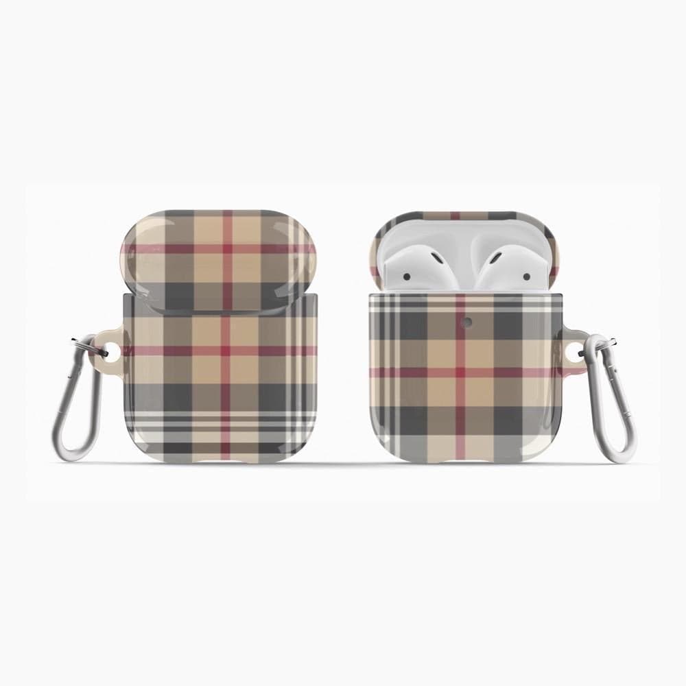 Nude Plaid Airpods Case