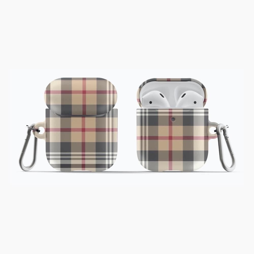 Nude Plaid Airpods Case