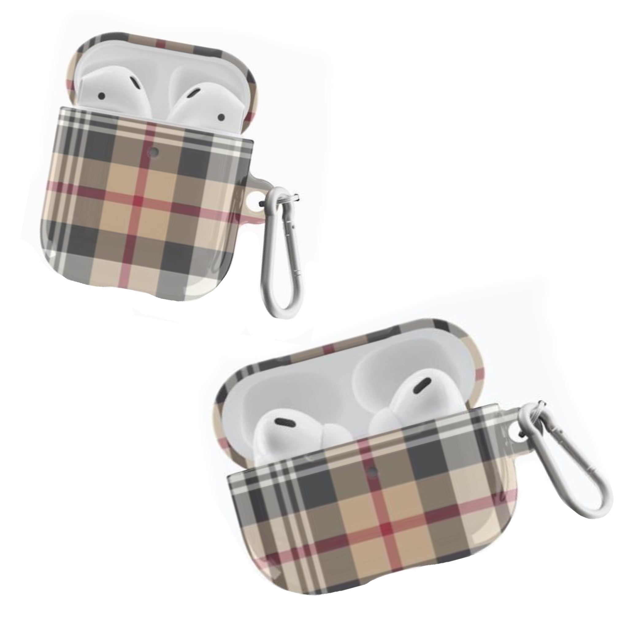 Nude Plaid Airpods Case