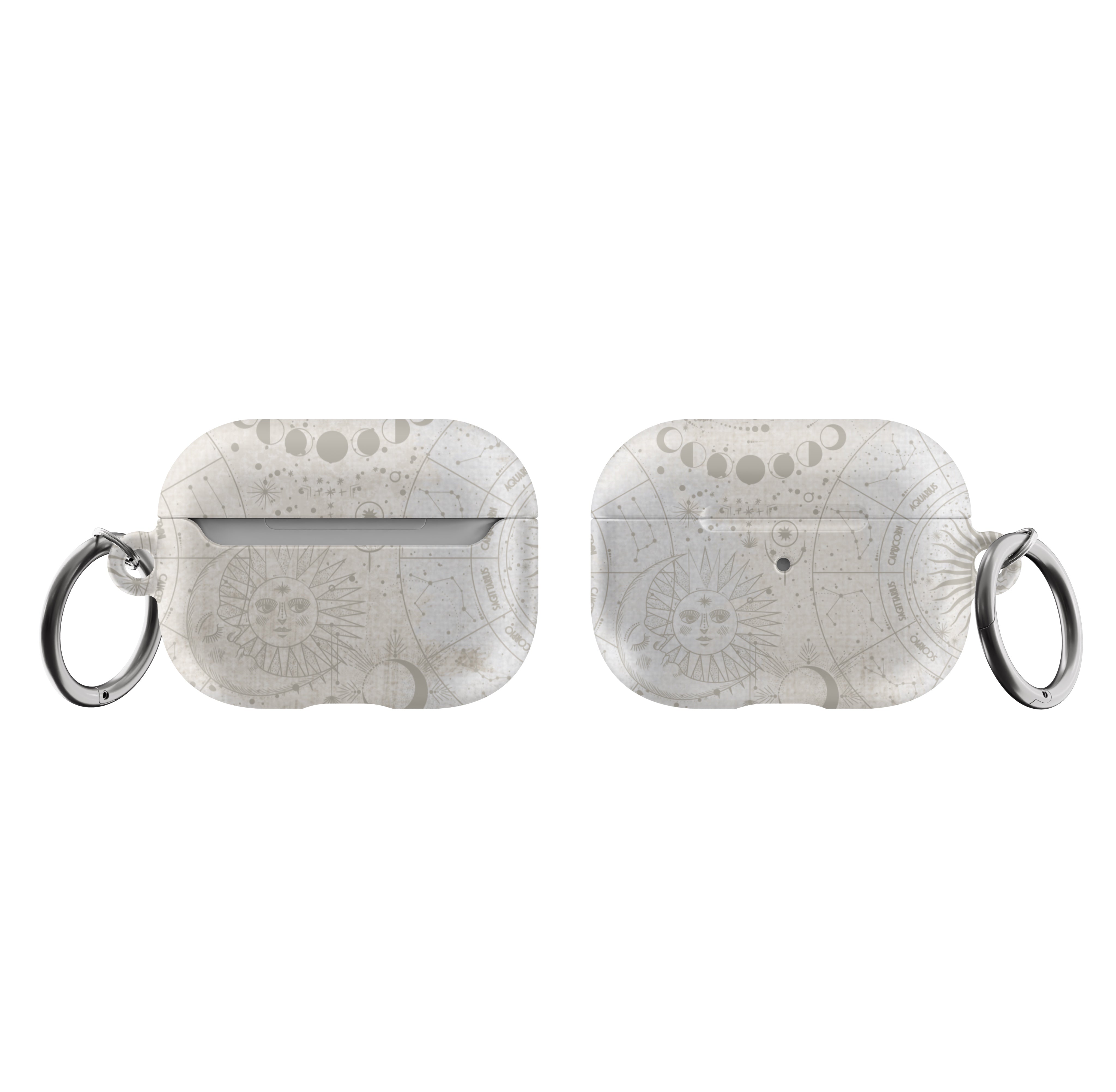 Pale Off White Mystic Zodiac Print AirPods Case