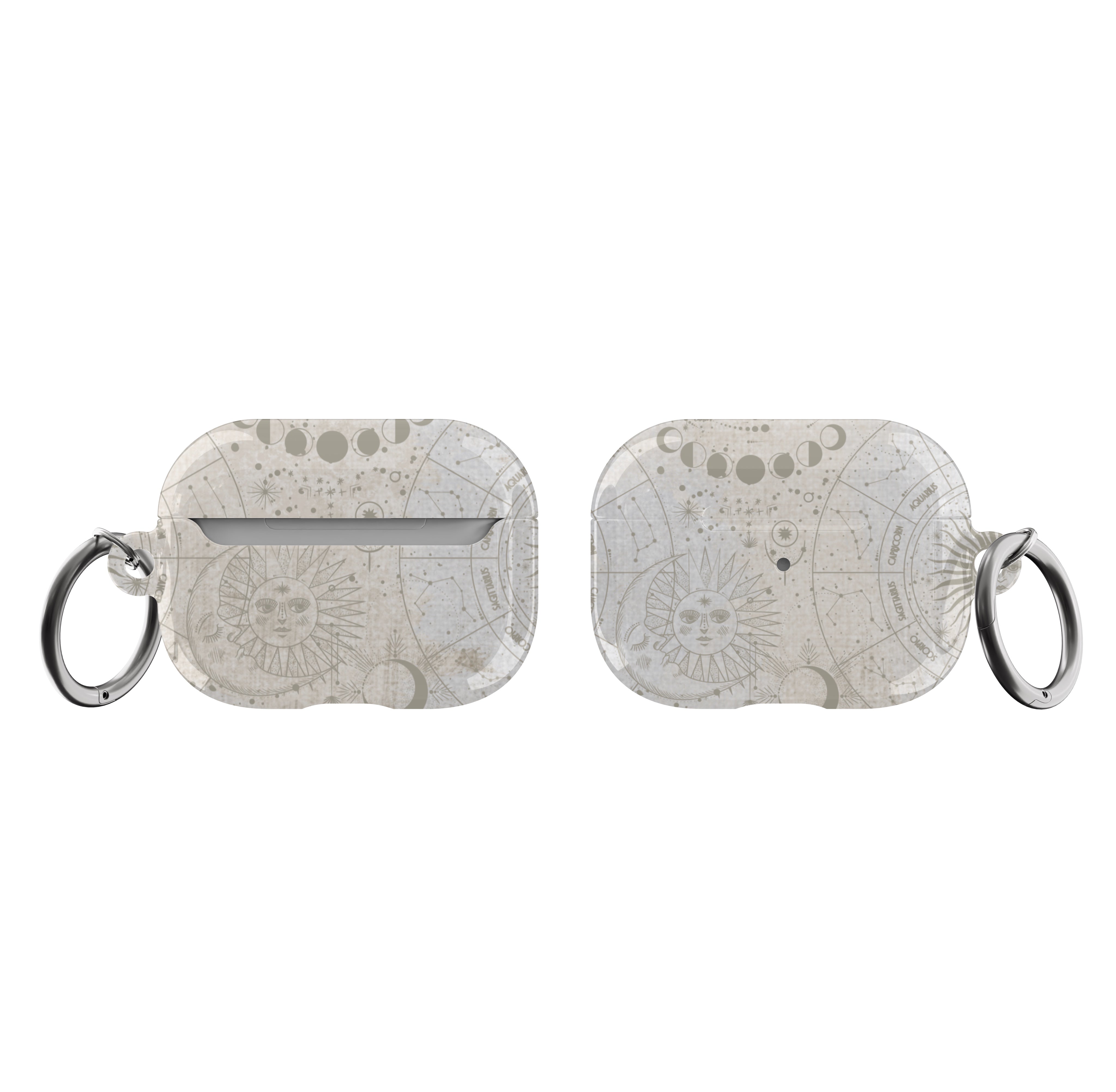 Pale Off White Mystic Zodiac Print AirPods Case