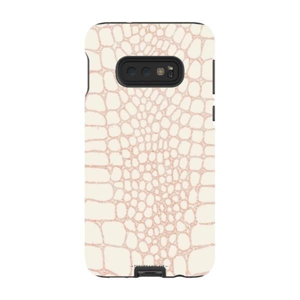 Pale Pink Snakeskin Print Tough Phone Case