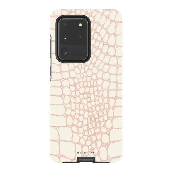 Pale Pink Snakeskin Print Tough Phone Case