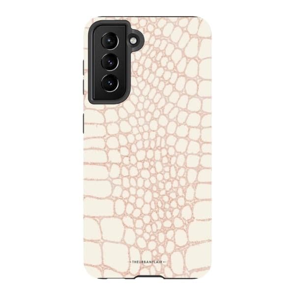 Pale Pink Snakeskin Print Tough Phone Case