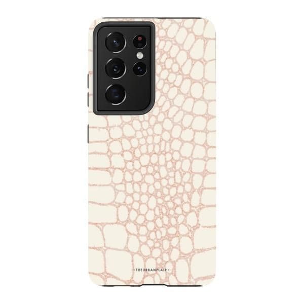 Pale Pink Snakeskin Print Tough Phone Case