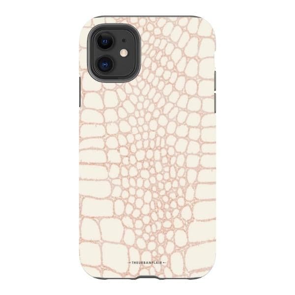 Pale Pink Snakeskin Print Tough Phone Case