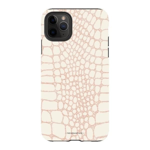 Pale Pink Snakeskin Print Tough Phone Case