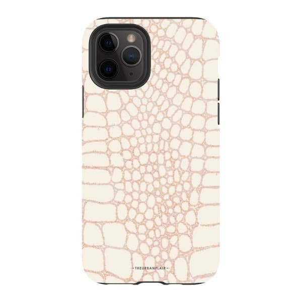 Pale Pink Snakeskin Print Tough Phone Case