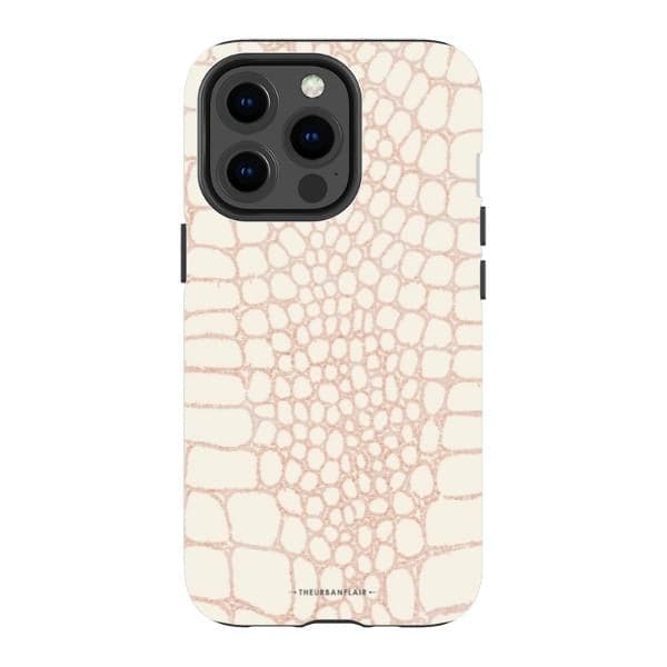 Pale Pink Snakeskin Print Tough Phone Case