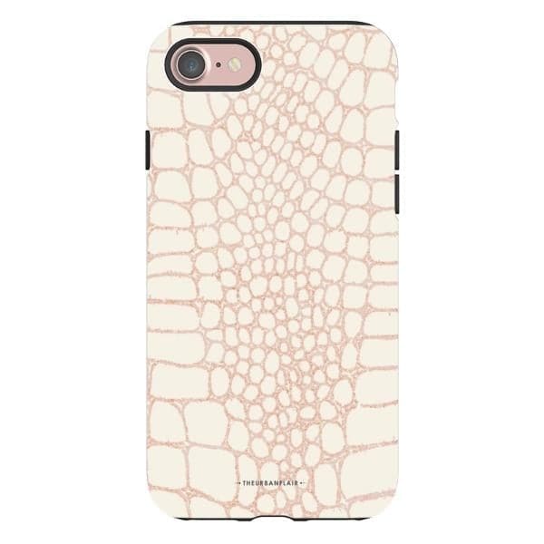 Pale Pink Snakeskin Print Tough Phone Case