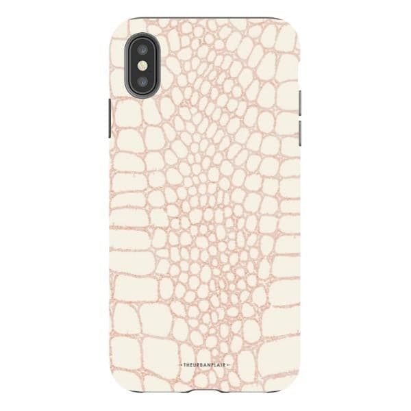 Pale Pink Snakeskin Print Tough Phone Case