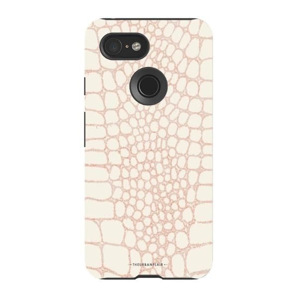 Pale Pink Snakeskin Print Tough Phone Case