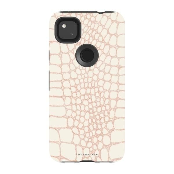 Pale Pink Snakeskin Print Tough Phone Case