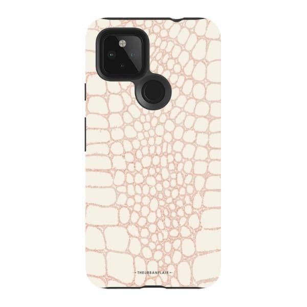 Pale Pink Snakeskin Print Tough Phone Case