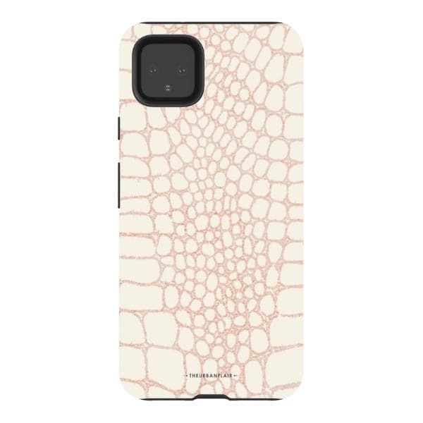 Pale Pink Snakeskin Print Tough Phone Case