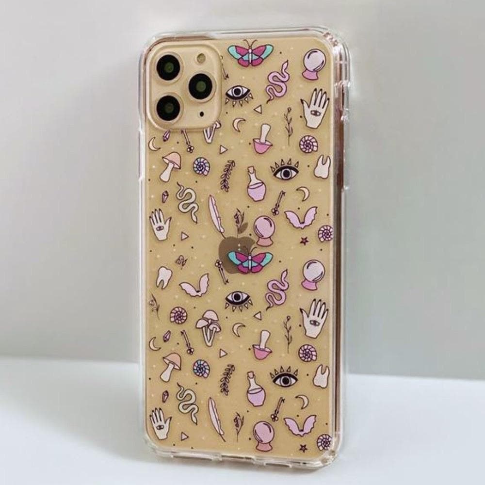 Pink Mystic Doodles Clear Phone Case