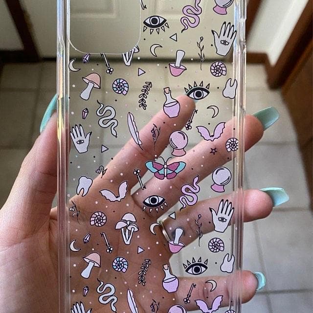 Pink Mystic Doodles Clear Phone Case