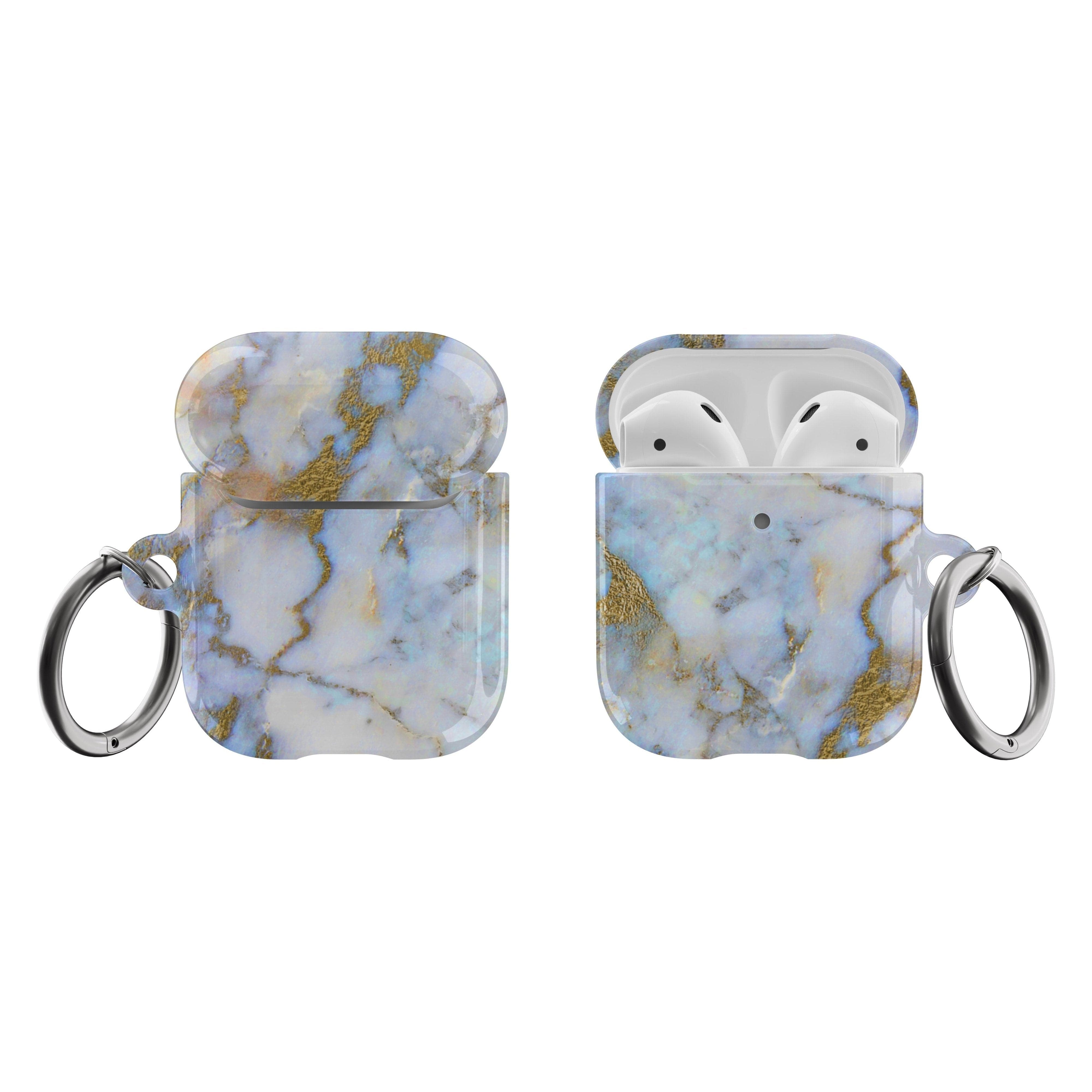 Pretty Opal Marble Print Airpods Case