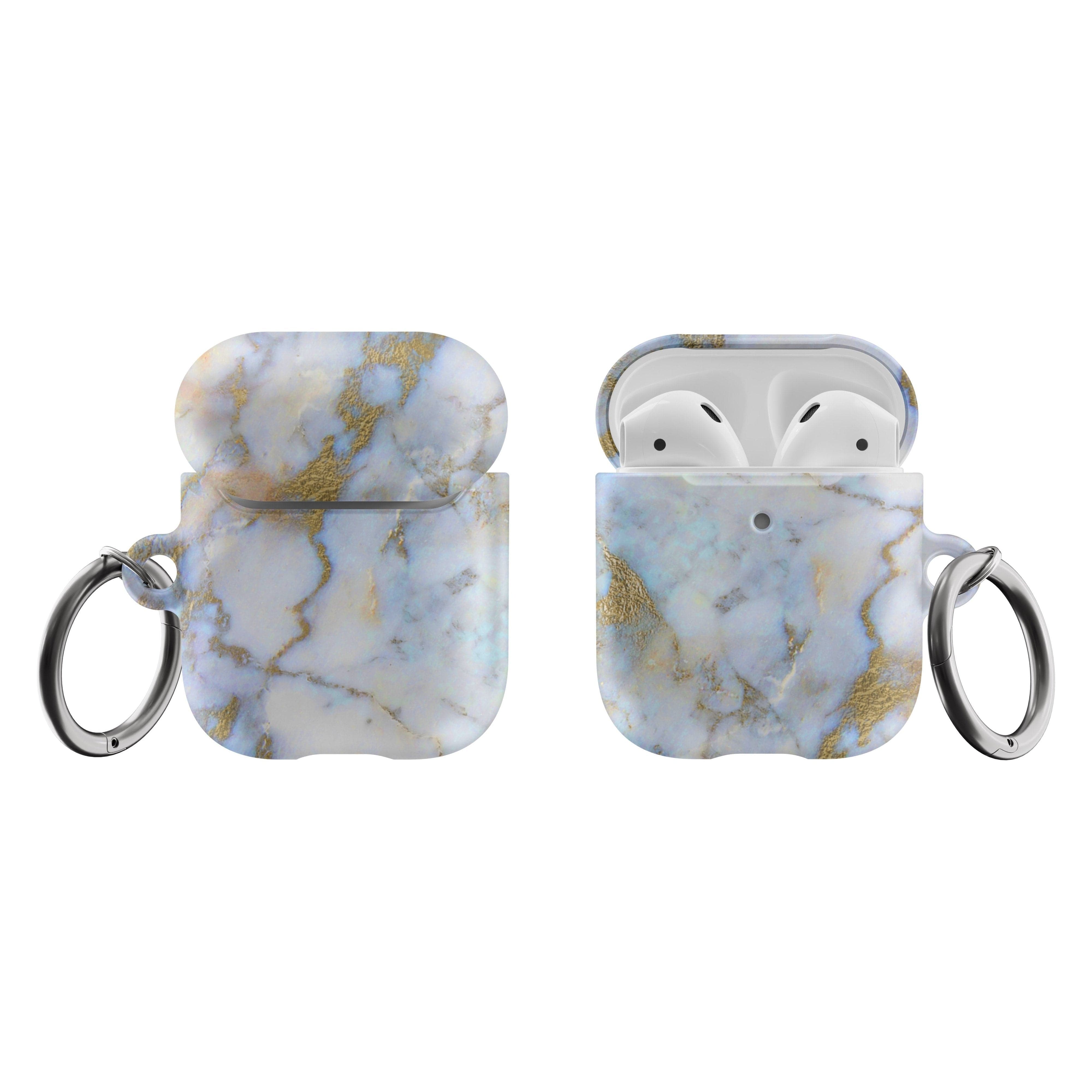 Pretty Opal Marble Print Airpods Case