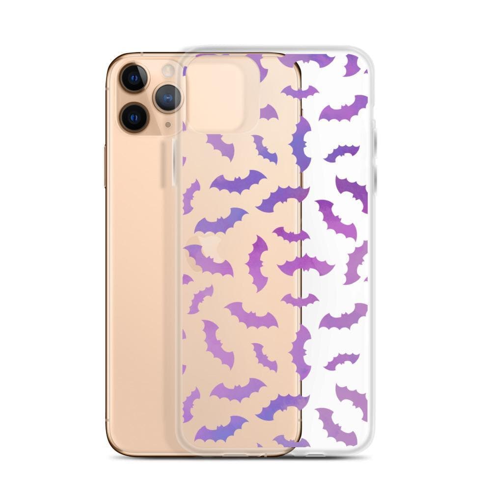 Purple Bats Clear Phone Case