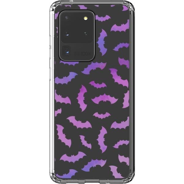 Purple Bats Clear Phone Case