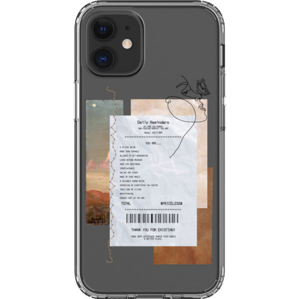 Receipt Daily Reminder Affirmations Collage Clear Phone Case