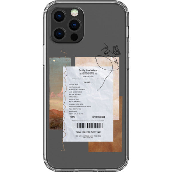 Receipt Daily Reminder Affirmations Collage Clear Phone Case