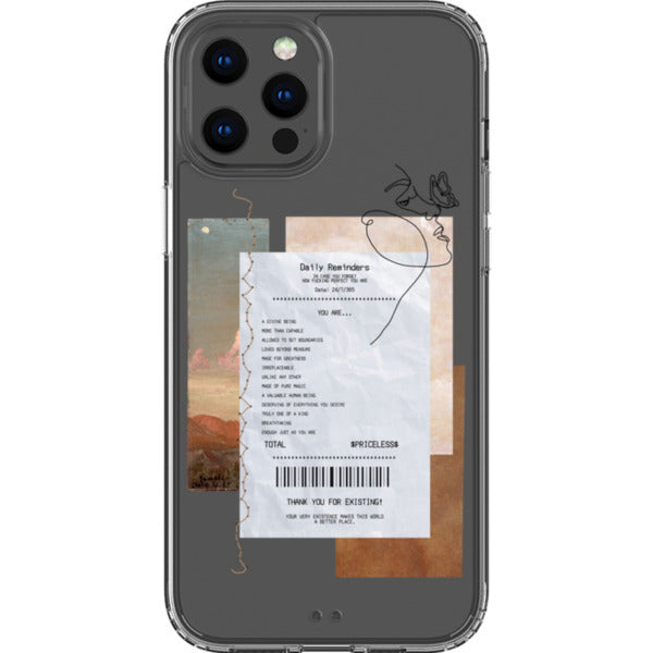 Receipt Daily Reminder Affirmations Collage Clear Phone Case