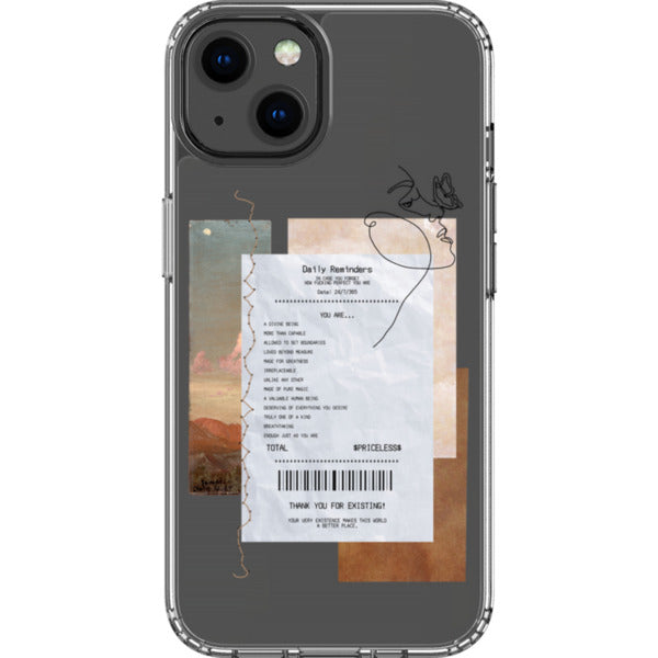 Receipt Daily Reminder Affirmations Collage Clear Phone Case