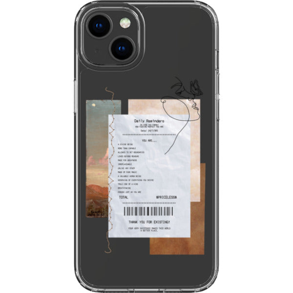 Receipt Daily Reminder Affirmations Collage Clear Phone Case