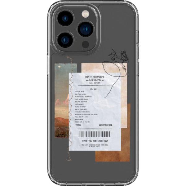 Receipt Daily Reminder Affirmations Collage Clear Phone Case