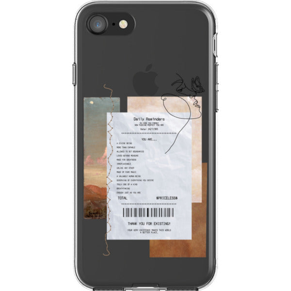 Receipt Daily Reminder Affirmations Collage Clear Phone Case