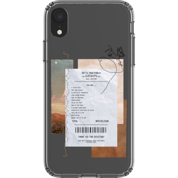 Receipt Daily Reminder Affirmations Collage Clear Phone Case