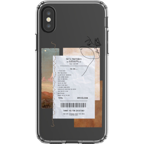 Receipt Daily Reminder Affirmations Collage Clear Phone Case