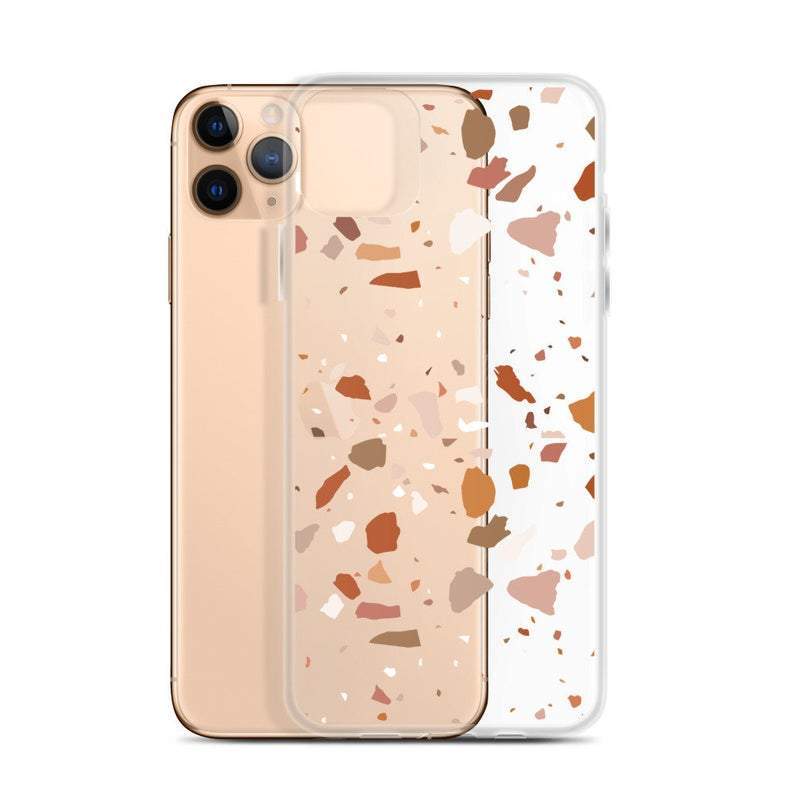 Rose Terracotta Terrazzo Clear Phone Case